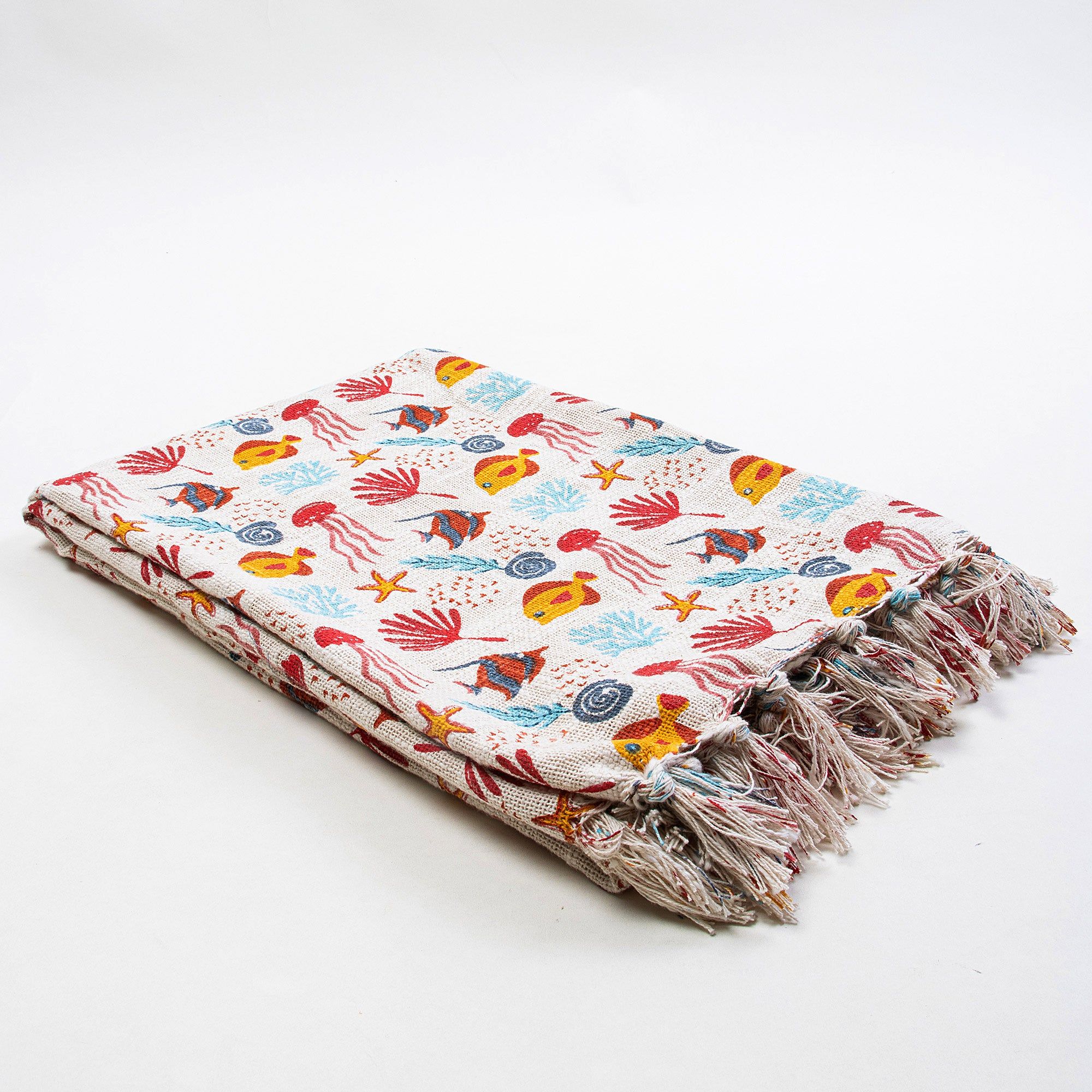 Sea Animal Print Soft Authentic Handmade Throw Blanket